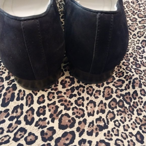 2555 Size 7 Donald Pliner Black Suede Look with White Beads - Picture 3 of 7